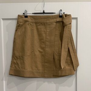 Banana Republic Camel Utility Mini Skirt with Tie Waist